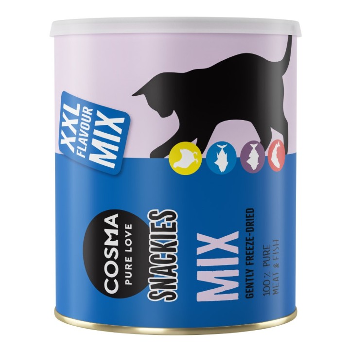 Sparpaket Cosma Snackies XXL Maxi Tube - 3 x Mixpaket 3 4 Sorten (480 g)