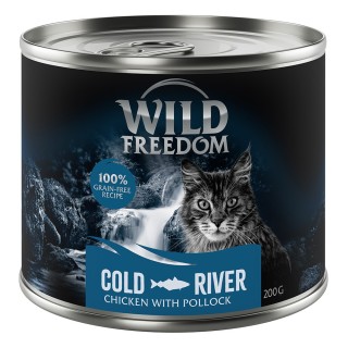 Wild Freedom Adult 6 x 200 g - getreidefreie Rezeptur - Cold River: Seelachs & Huhn