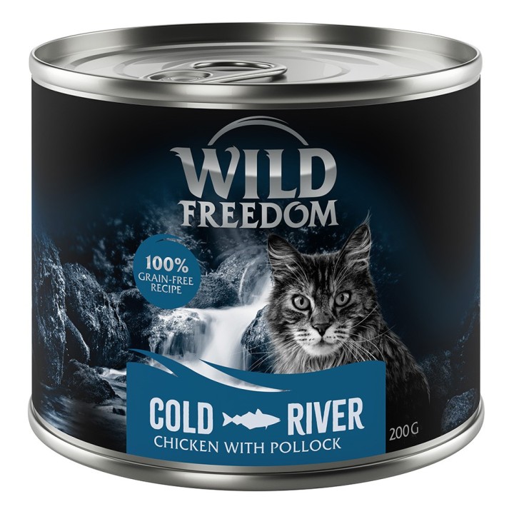 Wild Freedom Adult 6 x 200 g - getreidefreie Rezeptur - Cold River: Seelachs & Huhn