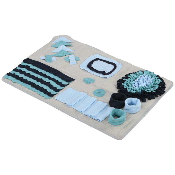 PawHut Schnüffelteppich für Hunde, bunte Schnüffelmatte, Intelligenzspielzeug & Trainingsmatte für langsames Füttern aus Samt