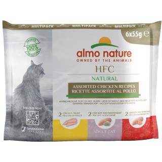 Almo Nature HFC Natural Pouch 6 x 55 g  - Mixpaket Huhn (3 Sorten)