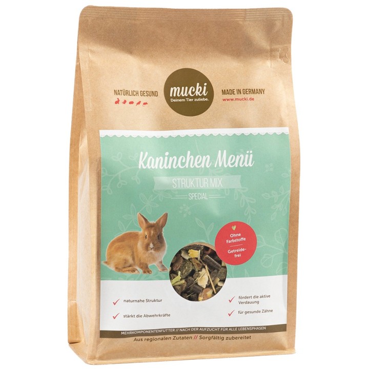 Mucki Kaninchen Menü Struktur Mix - 1,5 kg