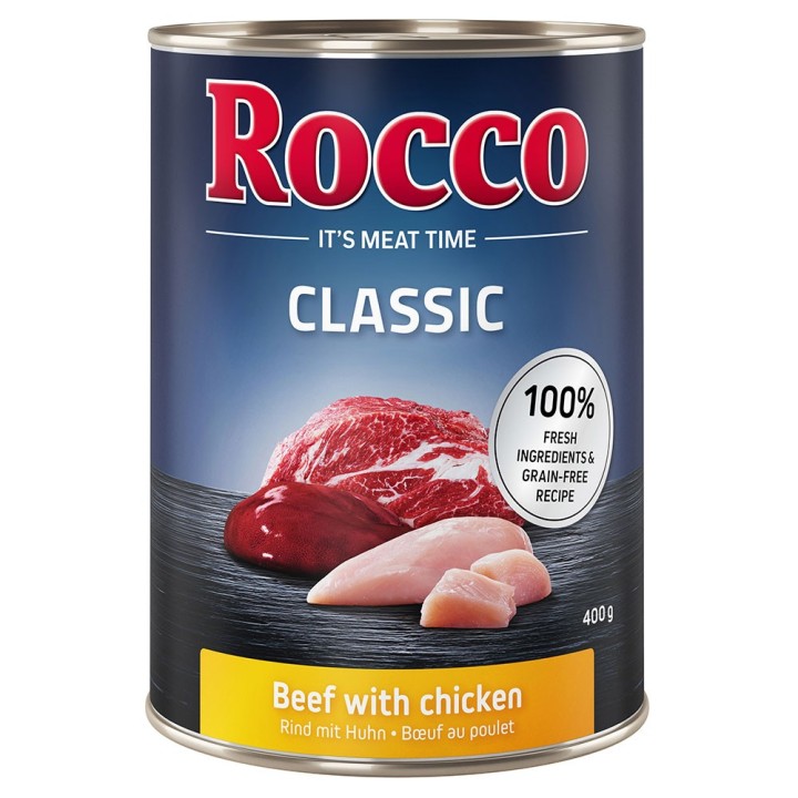 Rocco Einzeldose 1 x 400 g - Probierpreis! - Classic: Rind mit Huhn