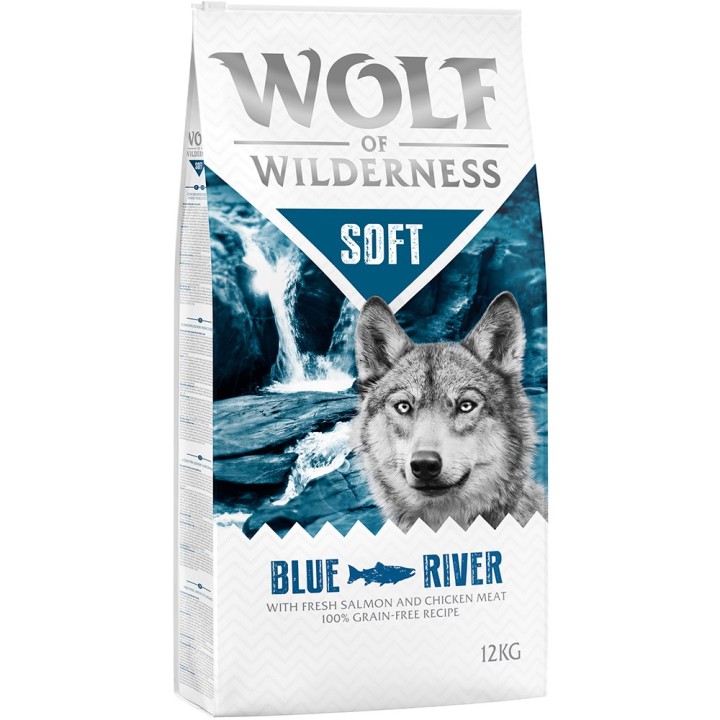 Wolf of Wilderness "Soft - Blue River" Lachs - getreidefrei - Sparpaket: 2 x 12 kg