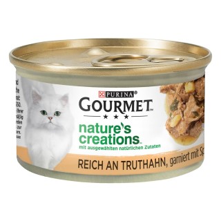 Gourmet Nature's Creations 12 x 85 g - Truthahn mit Spinat & Pastinaken