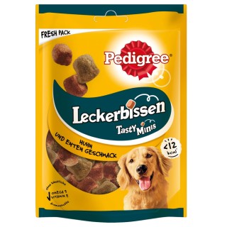 Pedigree Leckerbissen - Sparpaket: 12 x 130 g Kau-Happen Huhn & Ente