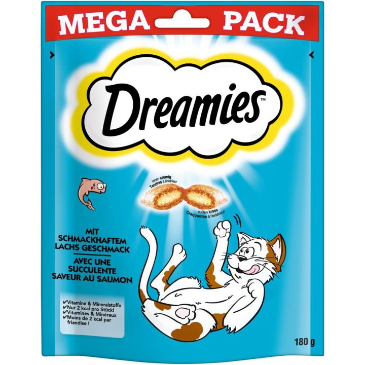 Dreamies Katzensnacks Mega Pack - Sparpaket Lachs (4 x 180 g)