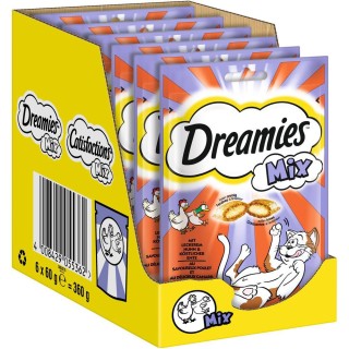Dreamies Katzensnacks Mix Pack - Sparpaket Huhn & Ente (6 x 60 g)