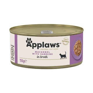 Sparpaket Applaws in Brühe 24 x 156 g - Makrele & Sardinen