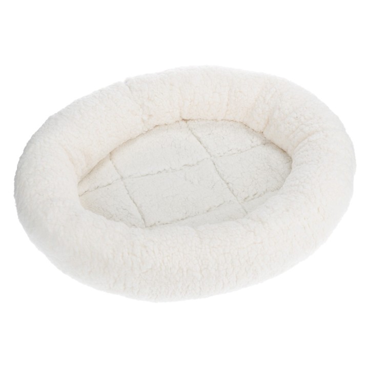 Kuschelbett Fluffy 2in1 - wollweiß: L 50 x B 42 x H 7,5 cm