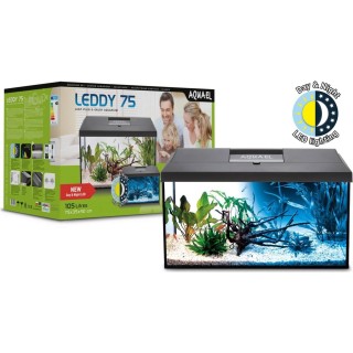 Aquael Aquarienset LEDDY Day&Night 75 2.0 - schwarz