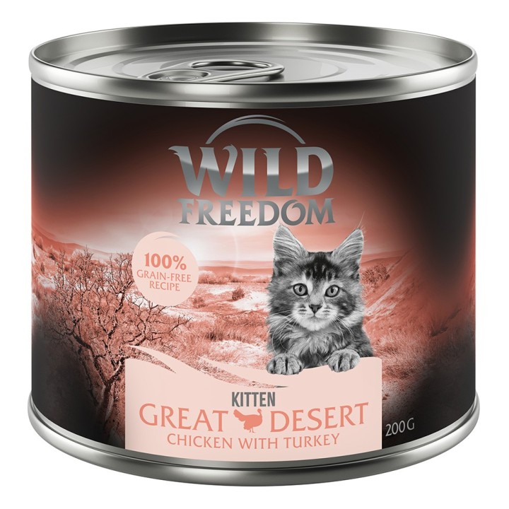 Wild Freedom Kitten 6 x 200 g -  Wild Desert - Truthahn & Huhn