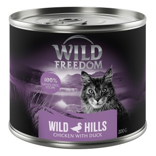 Wild Freedom Adult 6 x 200 g - getreidefreie Rezeptur - Wild Hills: Ente & Huhn