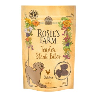 Rosie's Farm Snacks Adult "Tender Steak Bites" Huhn - Sparpaket: 5 x 70 g