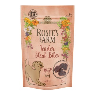 Rosie's Farm Snacks Adult "Tender Steak Bites" Rind - Sparpaket: 5 x 70 g
