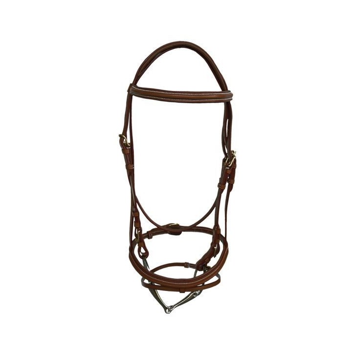 Zaumzeug für Pferde mit Steppnähten Karabinerhaken aus Edelstahl Daslö