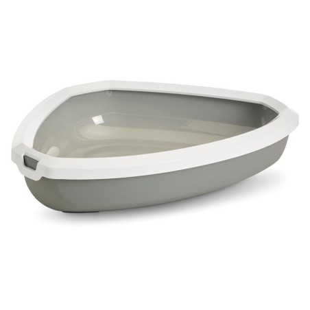 Savic Rincon Ecktoilette mit Rand - grau / weiß
