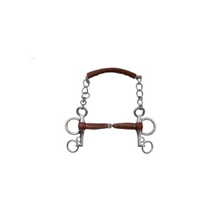 Pelham für Pferd mit Leder, kurze Bügel Metalab Pinchless