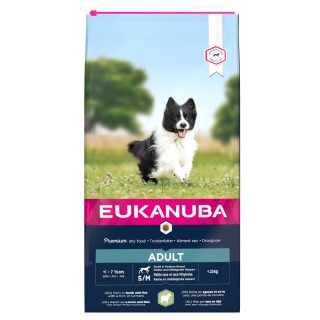 Eukanuba Adult Small & Medium Breed Lamm & Reis - 12 kg
