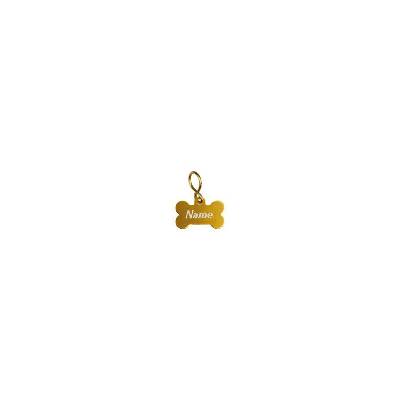 Gravuranhänger Knochen [Alu, Farbe: messing, 30 x 19 mm]