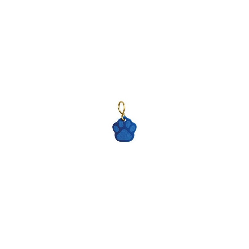 Schmuck Anhänger Pfote klein, inkl. Gravur 26 x 28 mm [Blau]