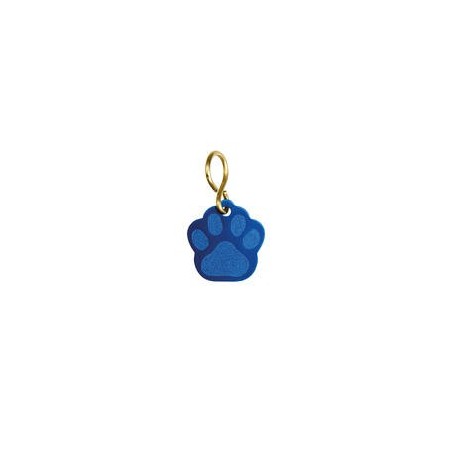Schmuck Anhänger Pfote klein, inkl. Gravur 26 x 28 mm [Blau]