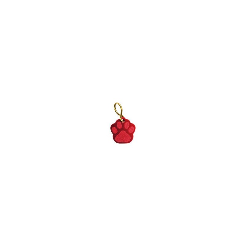 Schmuck Anhänger Pfote klein, inkl. Gravur 26 x 28 mm [Rot]