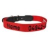 Halsband mit besticktem Namenszug, Farbe: Rot [34-38 cm, 20mm breit]