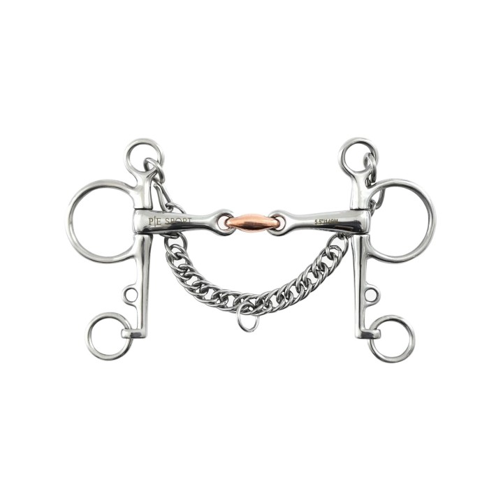 Pelham für Pferd doppelt gebrochen mit Kupferpellet Premier Equine