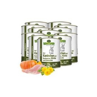 Schecker - Schecker Hundemenü - Kaninchen mit Buchweizen, Kürbis und Löwenzahn [12 x 820g]