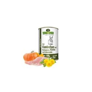 Schecker - Schecker Hundemenü - Kaninchen mit Buchweizen, Kürbis und Löwenzahn [1 x 410g]