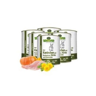 Schecker - Schecker Hundemenü - Kaninchen mit Buchweizen, Kürbis und Löwenzahn [6 x 820g]