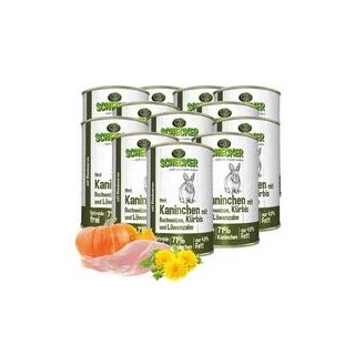 Schecker - Schecker Hundemenü - Kaninchen mit Buchweizen, Kürbis und Löwenzahn [12 x 410g]