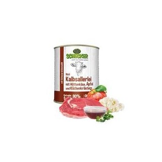 Schecker - Schecker Hundemenü - Kalbsallerlei mit Hüttenkäse, Apfel und Küchenkräutern [1 x 820g]
