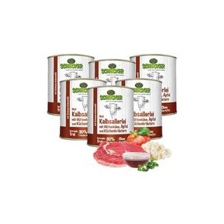Schecker - Schecker Hundemenü - Kalbsallerlei mit Hüttenkäse, Apfel und Küchenkräutern [6 x 820g]