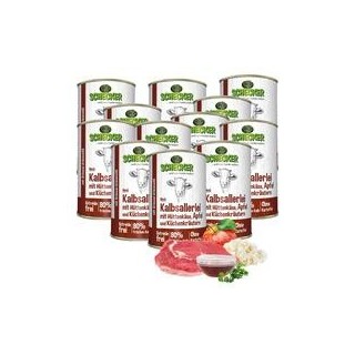Schecker - Schecker Hundemenü - Kalbsallerlei mit Hüttenkäse, Apfel und Küchenkräutern [12 x 410g]