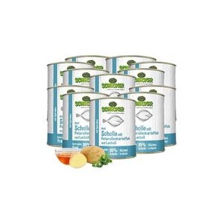 Schecker - Schecker Hundemenü - Scholle mit Petersilienkartoffeln und Lachsöl [12 x 820g]