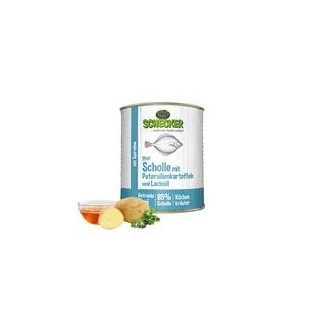 Schecker - Schecker Hundemenü - Scholle mit Petersilienkartoffeln und Lachsöl [1 x 820g]