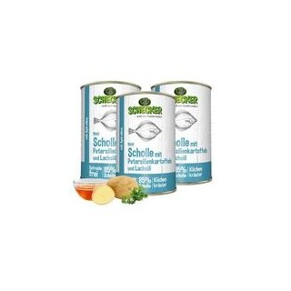 Schecker - Schecker Hundemenü - Scholle mit Petersilienkartoffeln und Lachsöl [3 x 410g]