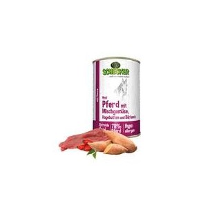 Schecker - Schecker Hundemenü - Pferd mit Mischgemüse, Hagebutten und Bärlauch [1 x 410g]