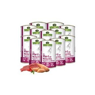Schecker - Schecker Hundemenü - Pferd mit Mischgemüse, Hagebutten und Bärlauch [12 x 410g]