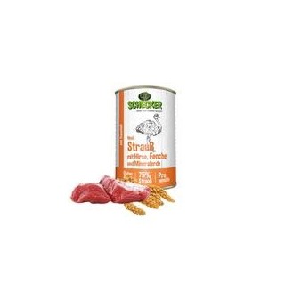 Schecker - Schecker Hundemenü - Strauß mit Hirse, Fenchel und Mineralerde [1 x 410g]