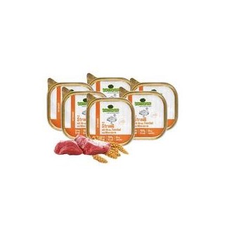 Schecker - Schecker Hundemenü - Strauß mit Hirse, Fenchel und Mineralerde [6 x 200g]