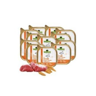 Schecker - Schecker Hundemenü - Strauß mit Hirse, Fenchel und Mineralerde [12 x 200g]