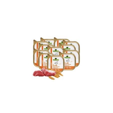 Schecker - Schecker Hundemenü - Strauß mit Hirse, Fenchel und Mineralerde [12 x 200g]