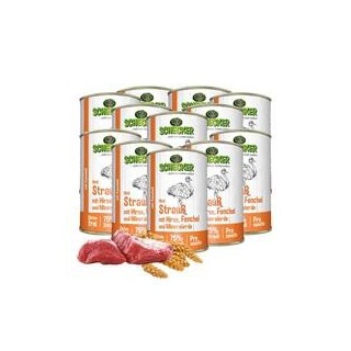 Schecker - Schecker Hundemenü - Strauß mit Hirse, Fenchel und Mineralerde [12 x 410g]