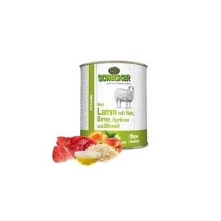 Schecker - Schecker Hundemenü - Lamm mit Reis, Birne, Aprikose und Olivenöl [1 x 820g]