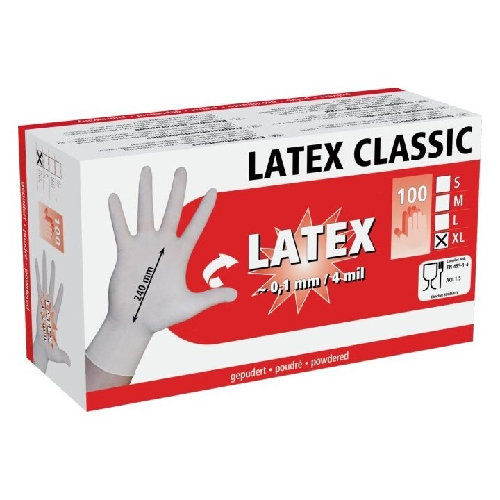Box mit Einweghandschuhen Kerbl Latex Classic (x100)