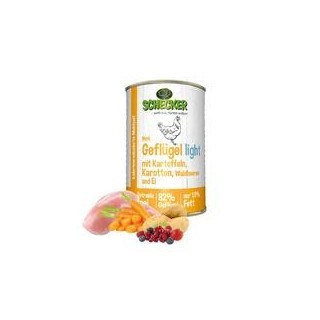 Schecker - Schecker Hundemenü - Geflügel light mit Kartoffeln, Karotten, Waldbeeren & Ei [1 x 410g]