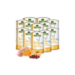 Schecker - Schecker Hundemenü - Geflügel light mit Kartoffeln, Karotten, Waldbeeren & Ei [12 x 410g]